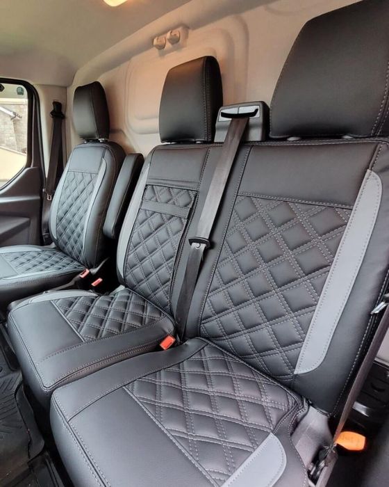 Pokrowce na fotele do Ford Transit Custom 3 os. Pikowane Szyte ręcznie