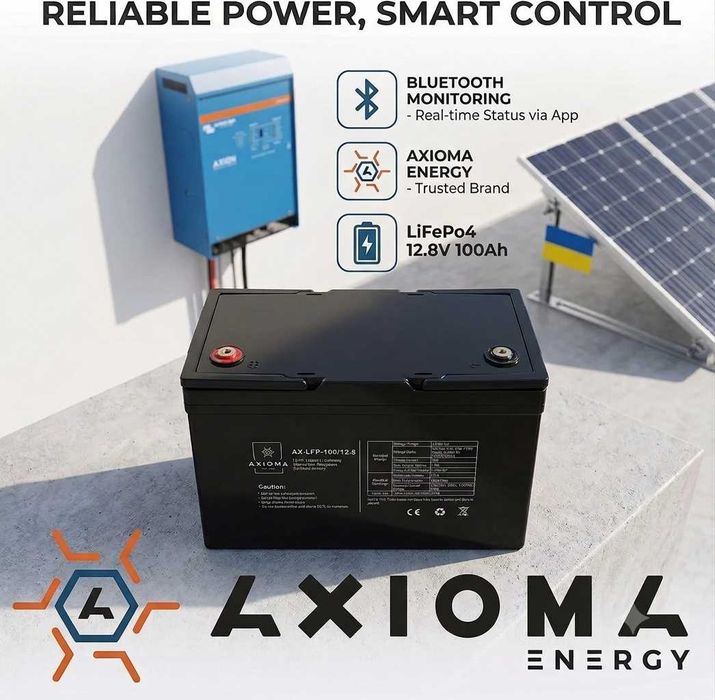 Акумулятор літієвий LiFePo4 12.8В 100A, AX-LFP-100/12.8, AXIOMA energy