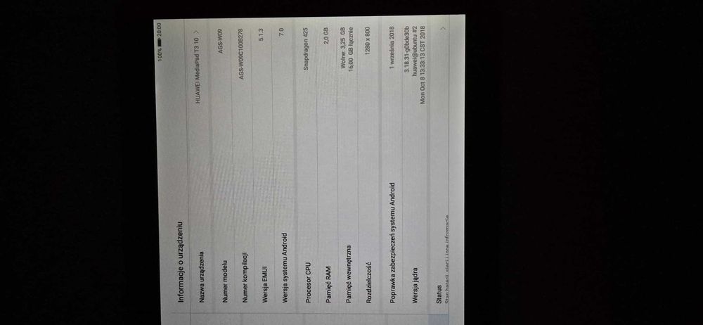 Huawei MediaPad T3 10 – tablet 10" | bardzo dobry stan