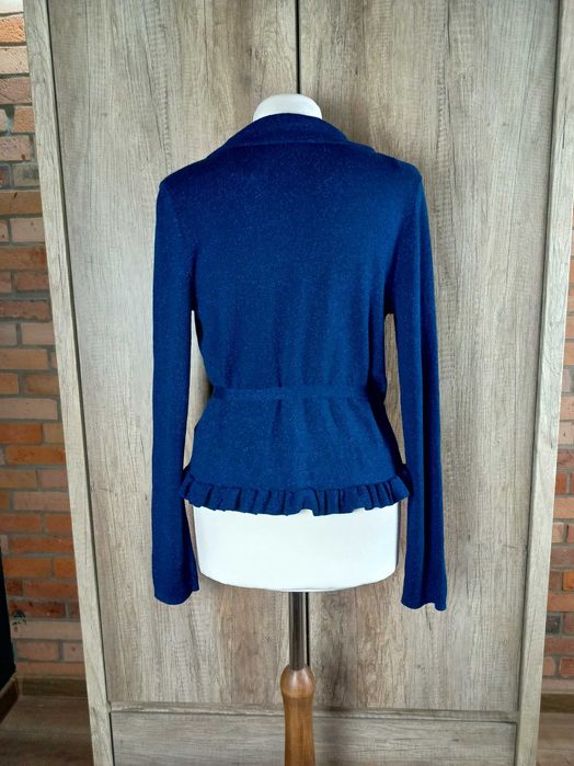 &Other Stories kardigan granat wełniany brokat 100% wool unikatS 36
