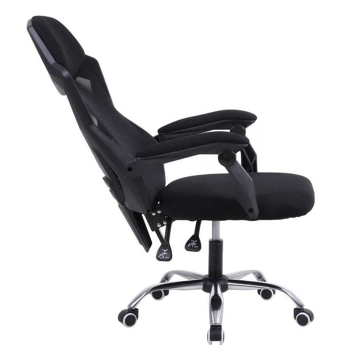 Fotel Gamingowy Biurowy YODA Black Wentylowany  Idealny do Gry i Pracy