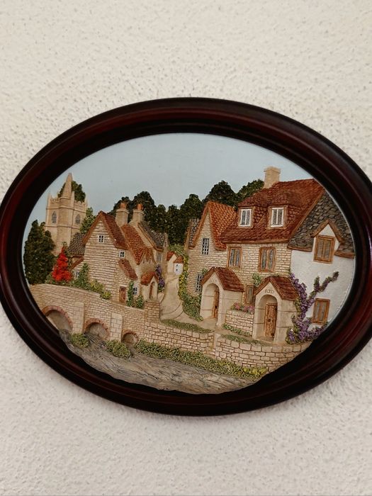 Quadros, placas ovais para parede feitas à mão em resina e em 3D