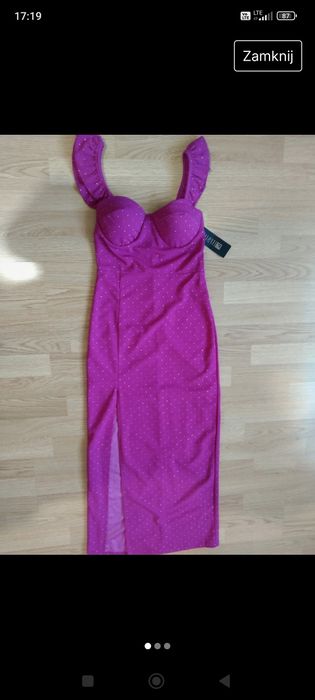 Sukienka fuksja maxi