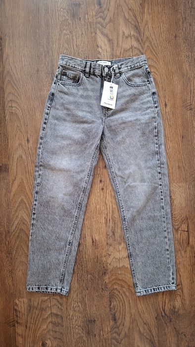 Pull&Bear nowe szare dzinsy mom 36 S