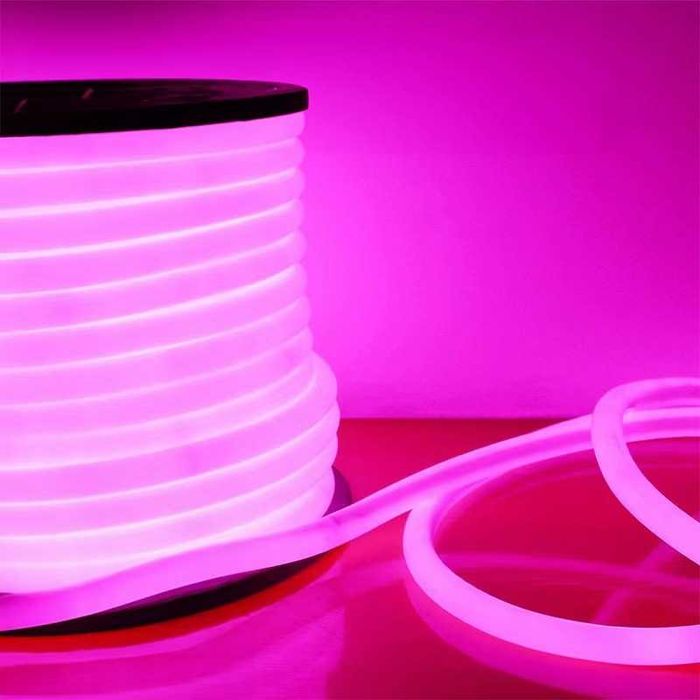 Круглий гнучкий світлодіодний НЕОН 360 LED БІЛИЙ / РОЖЕВИЙ 220В Ø14мм