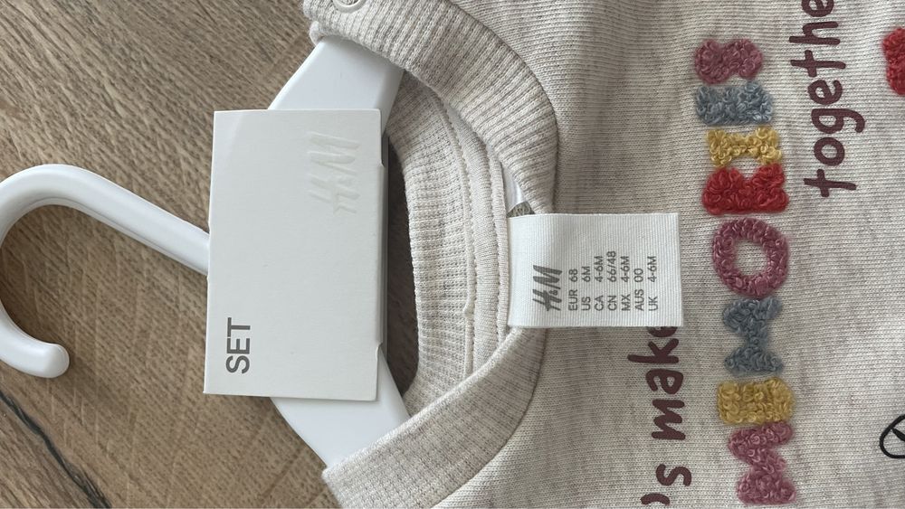 Набір новий H&M кофта лосіни 68 см 4-6 місяців