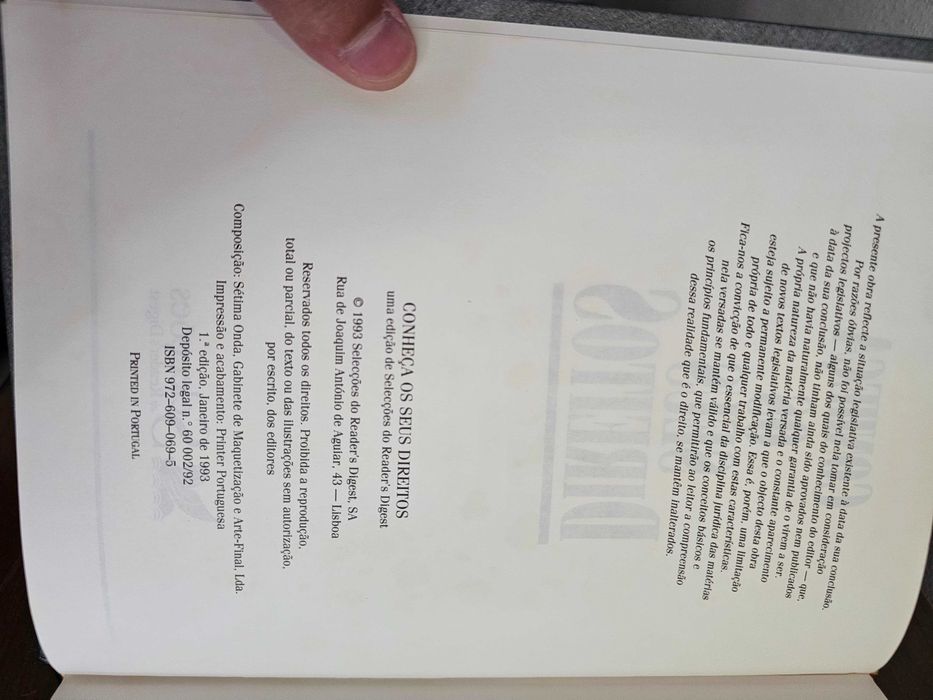 Livro Conheça os Seus Direitos – Seleções do Reader’s Digest (1993)