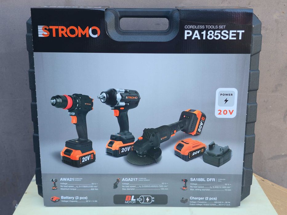 Набір акумуляторних інструментів Stromo PA215 SET, PA185 SET