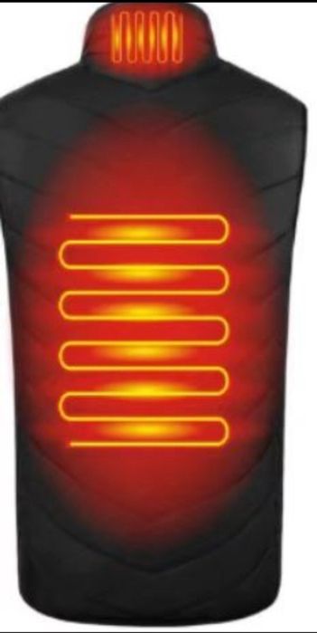 Електричний жилет із підігрівом USB — 3 режими, теплий, чорний/синій