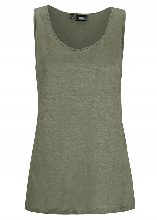 Top oliwkowy lniany ^52/54