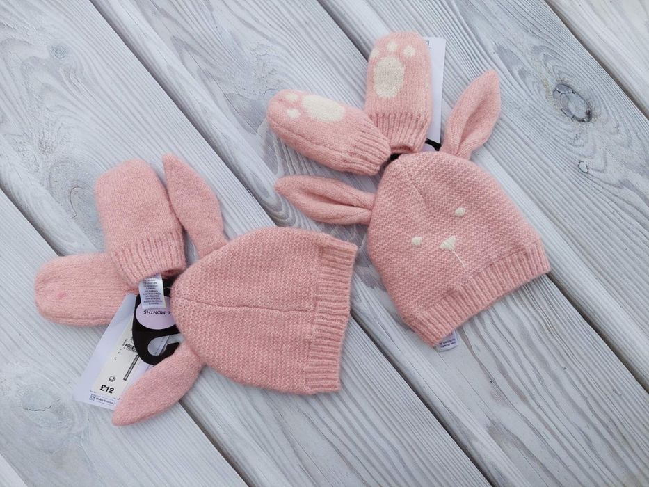 Комплект шапка та рукавички  3/6 міс