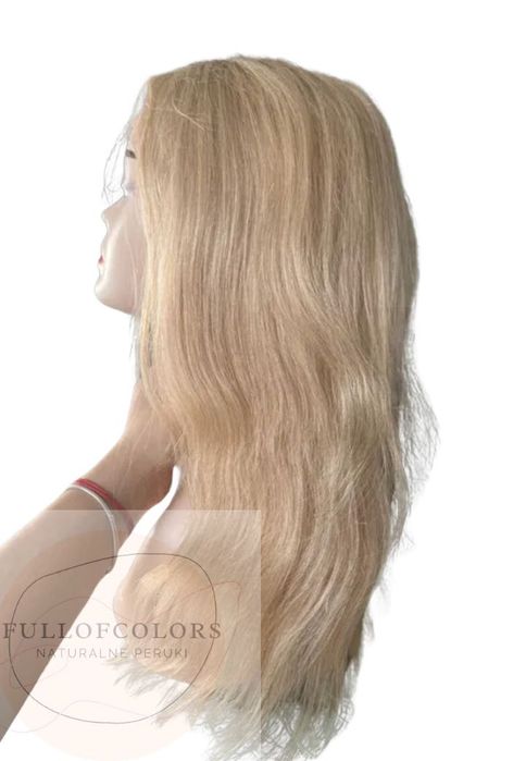 Dluga peruka naturalna jasny blond włosy naturalne mikroskóraq