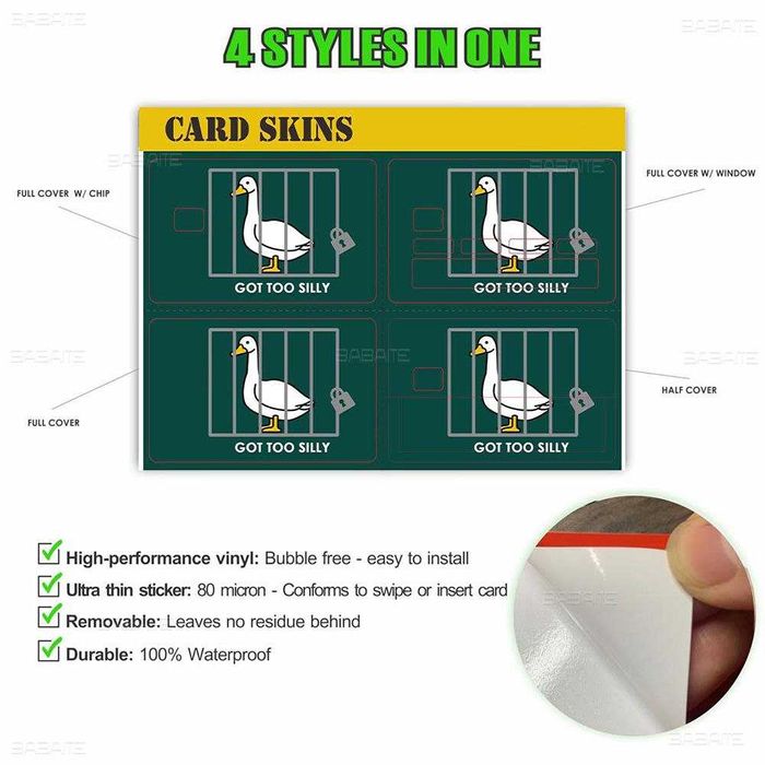 Стикер для кредитных карт из аниме Невероятные приключения ДжоДжо 4 шт