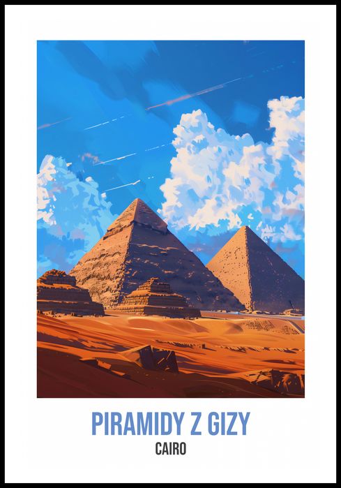 Plakat 67,5x100cm Piramidy z Gizy