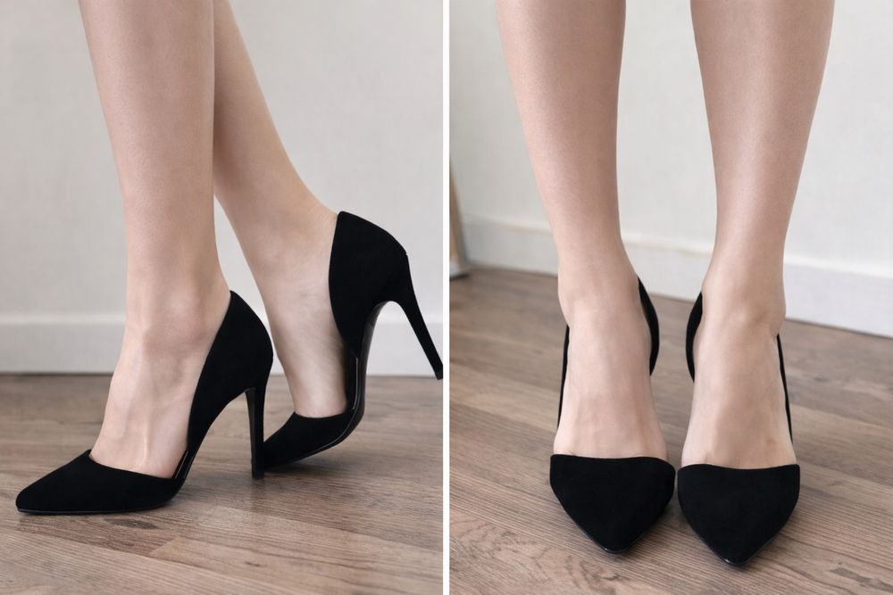 Елегантні чорні велюрові туфлі на високих підборах Bianco 40(на 39)