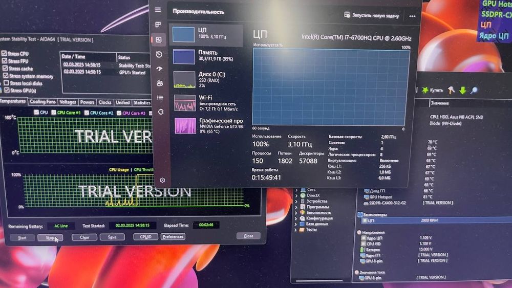 Asus rog g752 video 8Gb/ Ram32