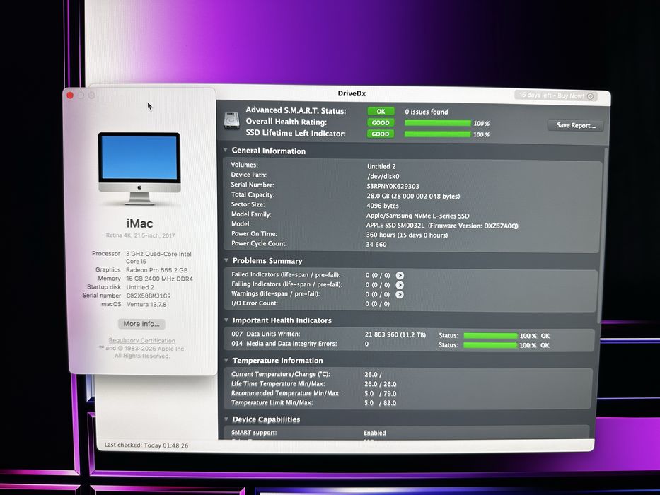 Imac 2017 року 21 дюйм, 16/1028, 4k — топова пропозиція