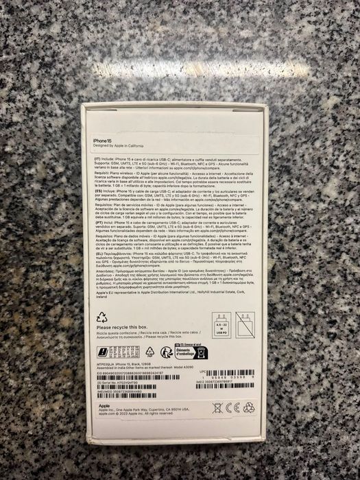 Iphone 15 128gb Usado - Cor Preta
