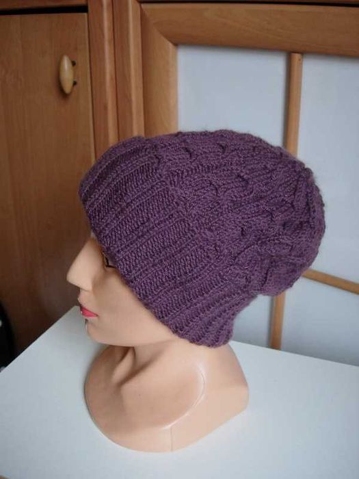 beanie wywijana czapka w warkocze
