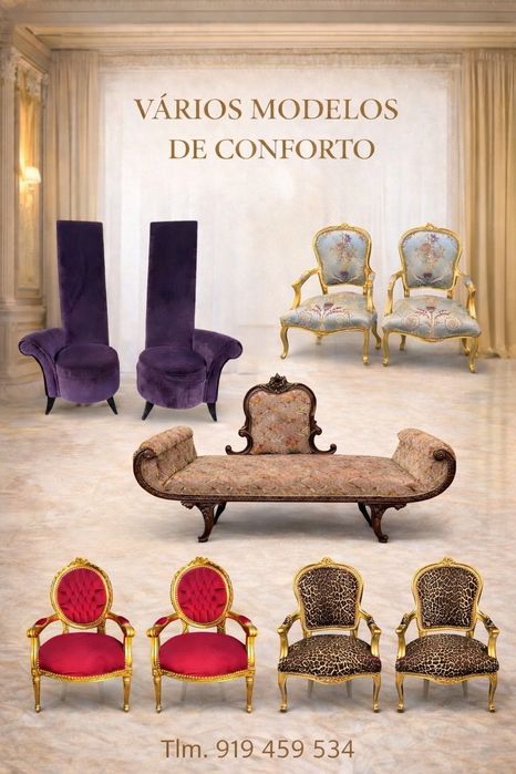 Canapé + dois cadeirões antiquíssimos