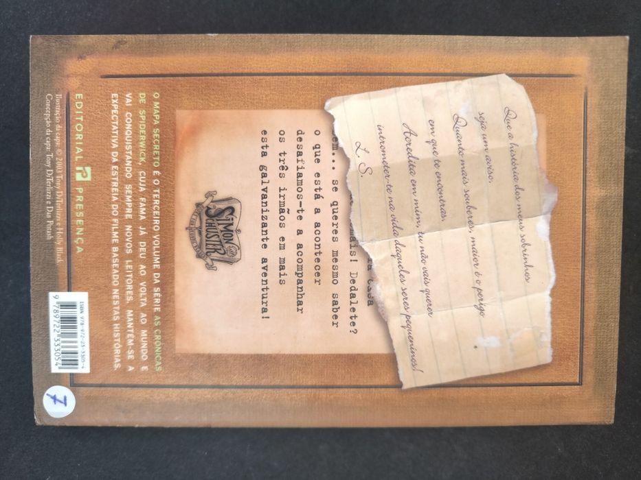 As crónicas de Spiderwick O mapa secreto. Livro 3
O mapa secreto é o t