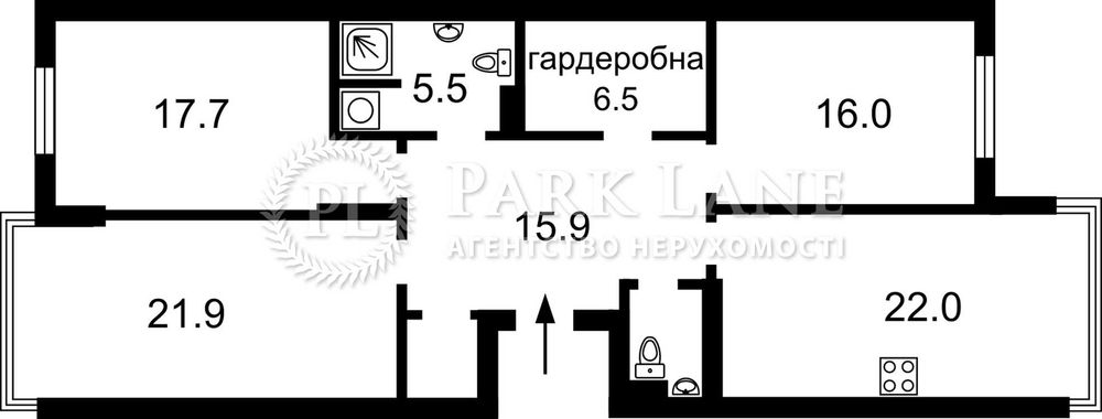 3-комнатная квартира по адресу (площадь 107 м²) - Atlanta.ua - фото 2