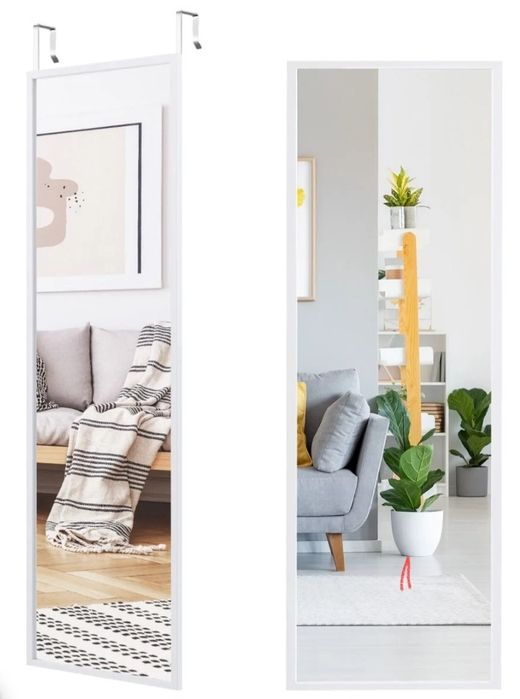 Lustro do zawieszenia na ścianę lub drzwi białe 107cm