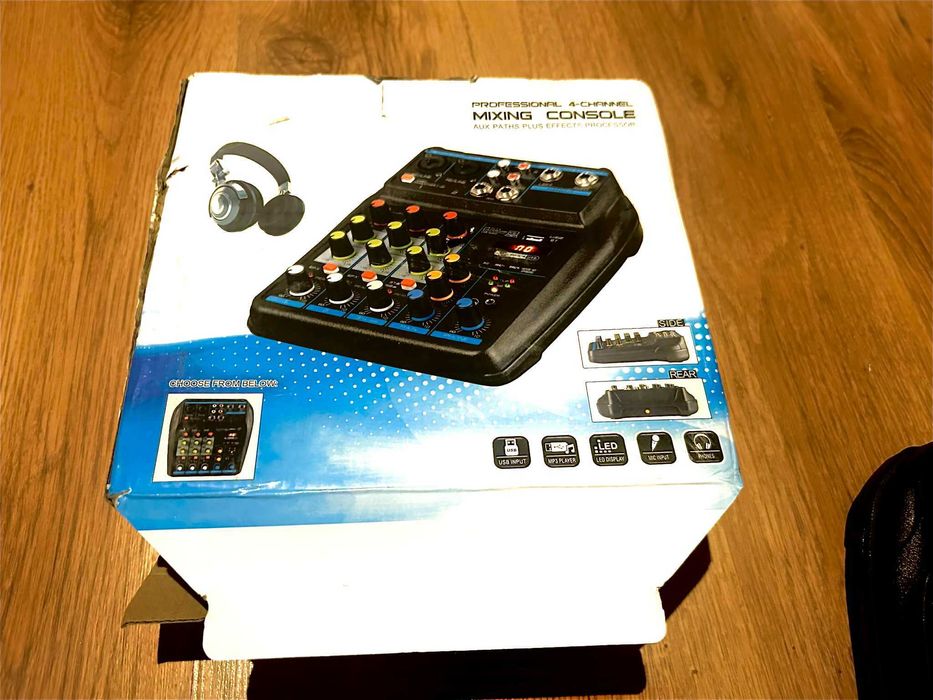 Nowy mikser audio 4-kanałowy  + efekty - idealny do streamów i nagrań