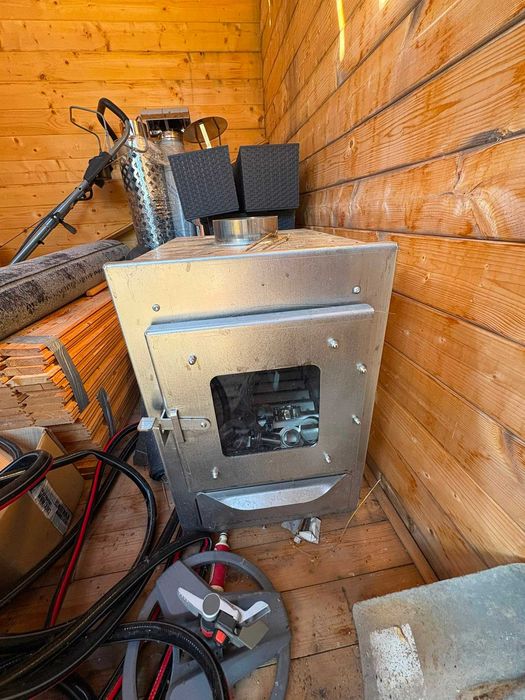 Bania/balia ogrodowa drewniana opalana drewnem + piec – NOWA, komplet