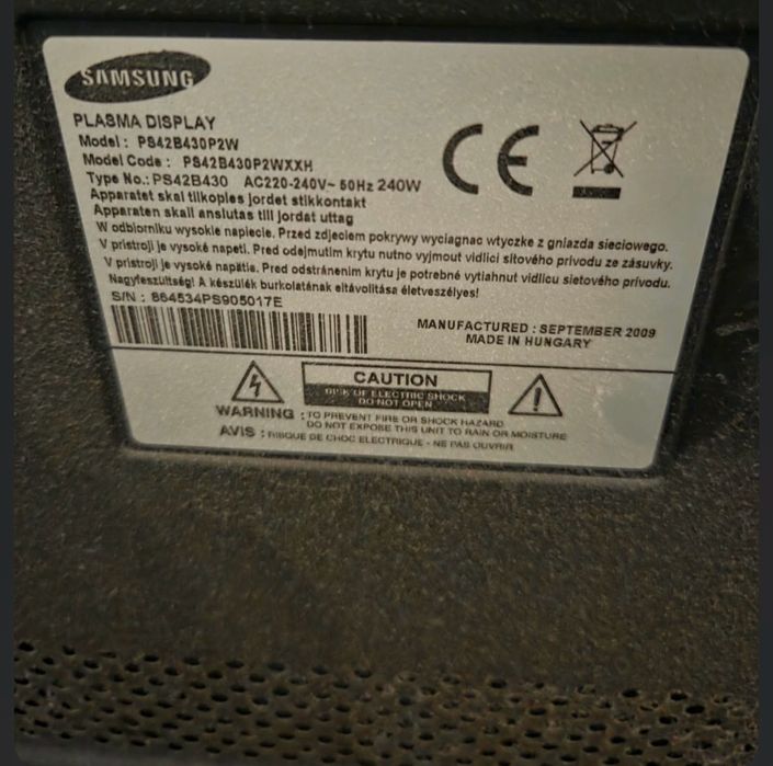Samsung 42  Plasma