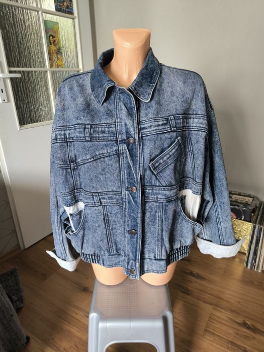Katana jeansowa kurtka 90's vintage damska unisex L/XL niebieska