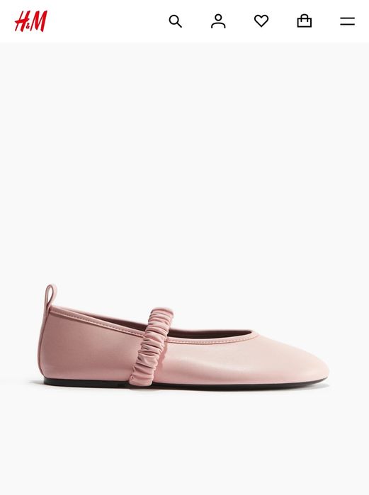 Балетки з призібраним еластичним ремінцем H&M