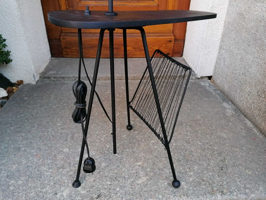 Lampa Stojąca Stolik Gazetnik PRL Lata 1960