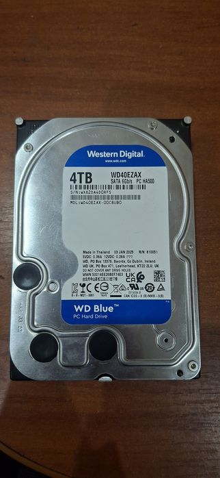 Жесткий диск 4TB WD Blue (WD40EZAX) — Состояние нового, 36 часов наработки