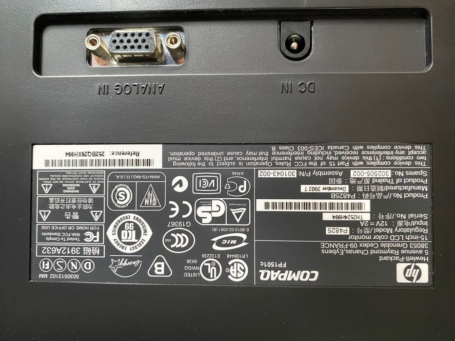 HP Compaq TFT1501 15 inch LCD monitor