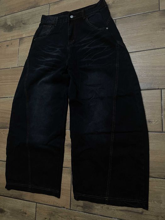 Black Y2K Skate Balloon Jeans L