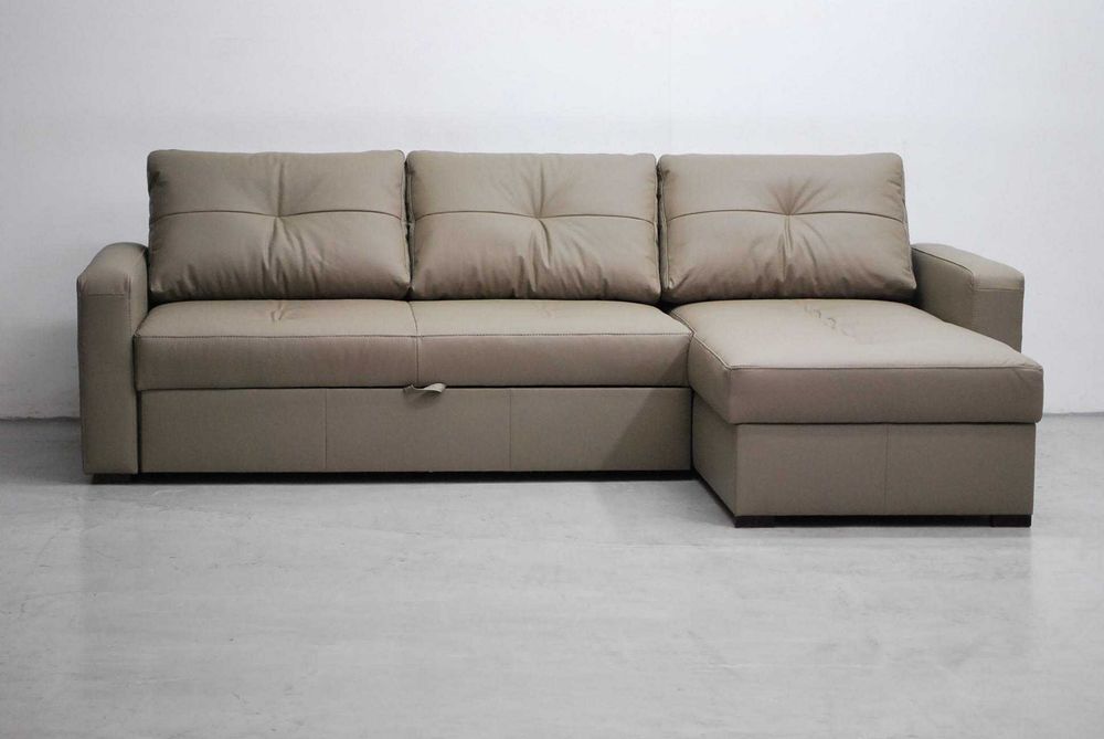 SKÓRA NATURALNA narożnik z funkcją spania pojemnik 4119, rogówka