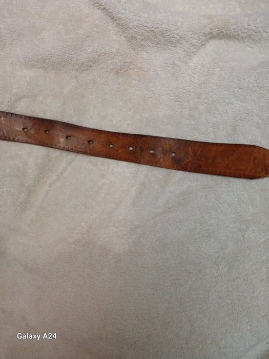 Ремінь шкіряний вінтажний з металевою пряжкою TANGER