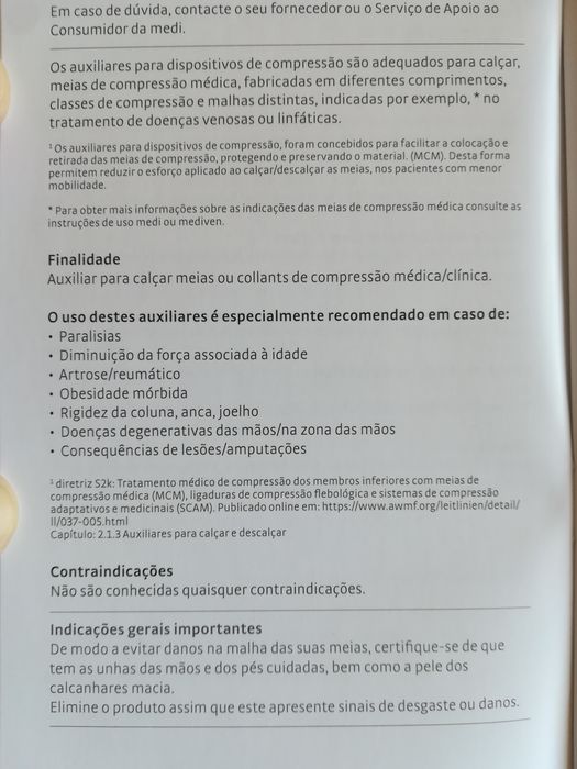 Auxiliar Para Calçar Meias ou Collants de Compressão