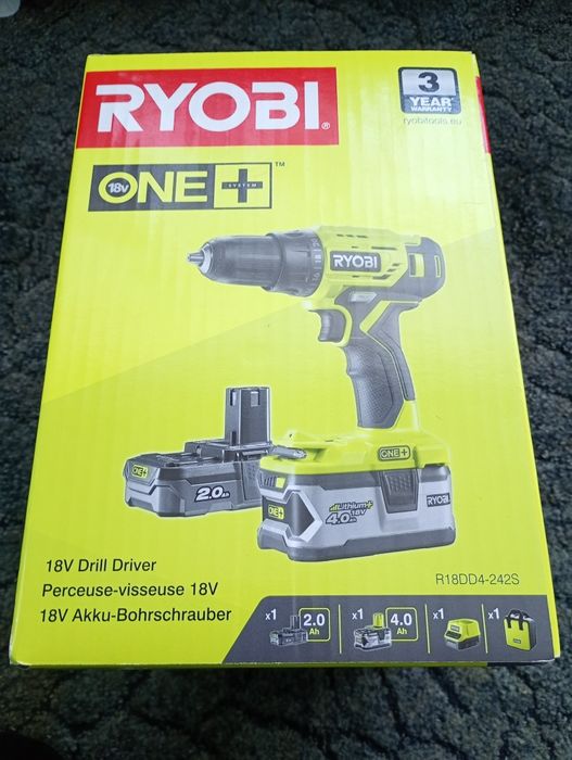 Nowa Wiertarko - wkrętarka  RYOBI 4 ah i 2 ah 18V