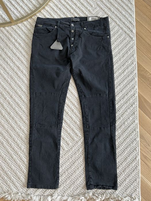 Spodnie męskie Absolut Joy jeans czarne przeszycia vintage grunge