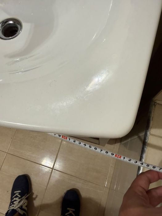 Szafka łazienkowa z umywalką 60 cm – wenge / ciemny brąz