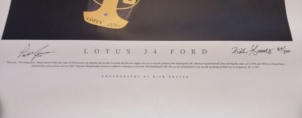 Foto Lotus /Ford 34, autografada pelo autor .