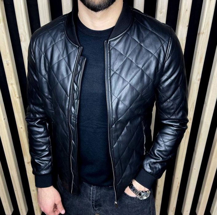 Чорна куртка для мотоцикла екошкіра экокожа черная куртка стильная.