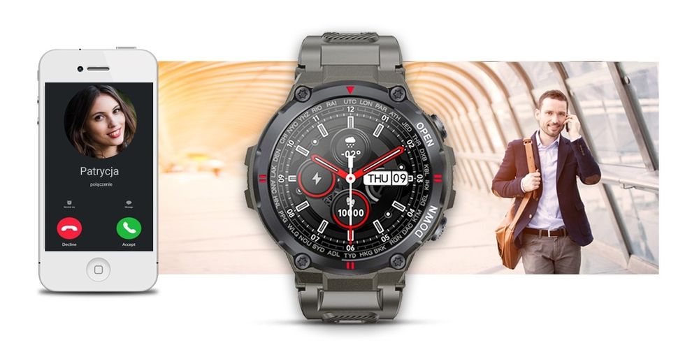 smartwatch giewont focus smartcall gw430-2 - stone