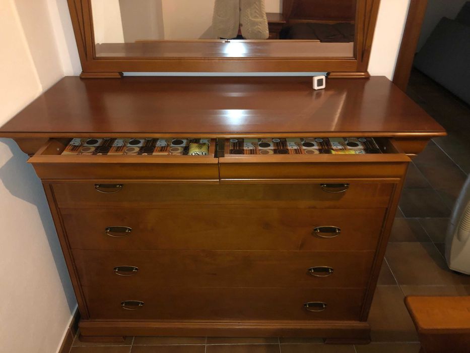 mobília de quarto de casal em cerejeira maciça estado novo