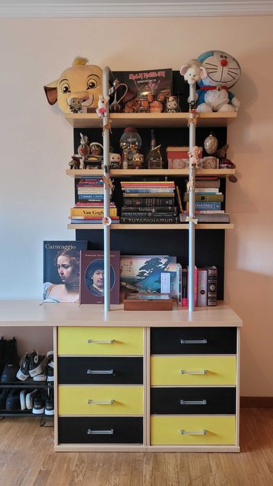 Estante e Secretária 2 em 1 para Quarto ou Escritório