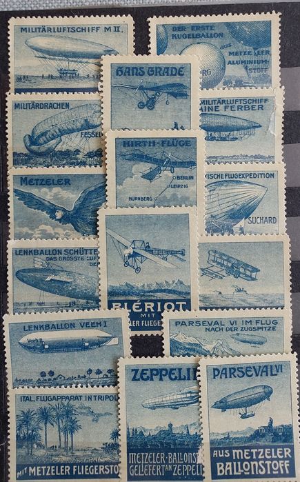 Zabytkowe znaczki/winiety reklamowe Metzeler.