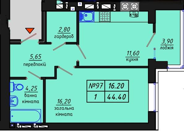 Продажа однокімнатної квартири в Новобудові