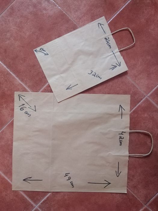 Sacos de papel asa retorcida 100Gran e 100Peq